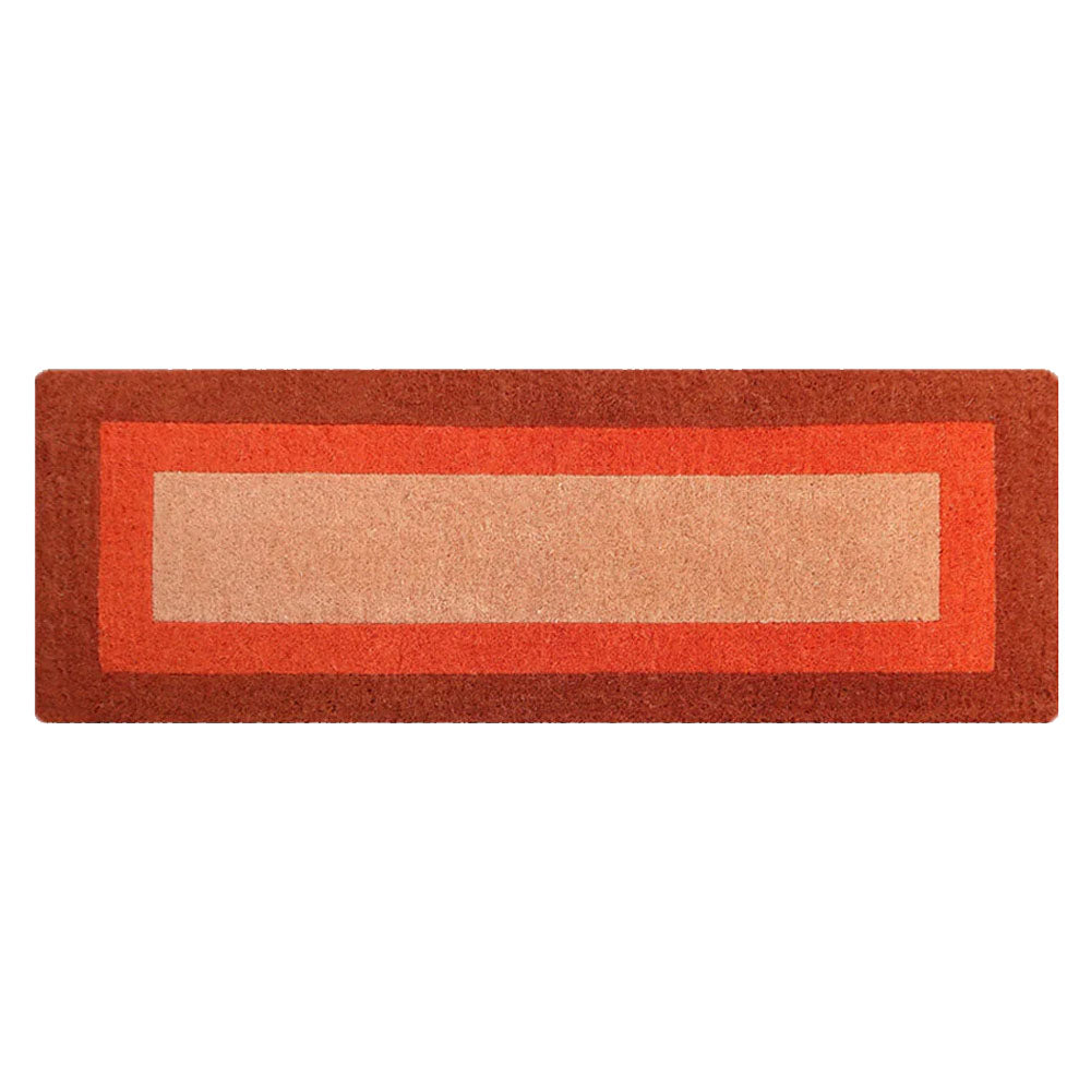 Terracotta Border Premium Door Mat | Coir Double Doormats Belrose | Rugs N Timber