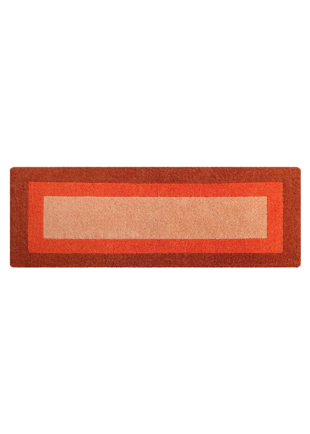 Terracotta Border Premium Door Mat | Coir Double Doormats Belrose | Rugs N Timber