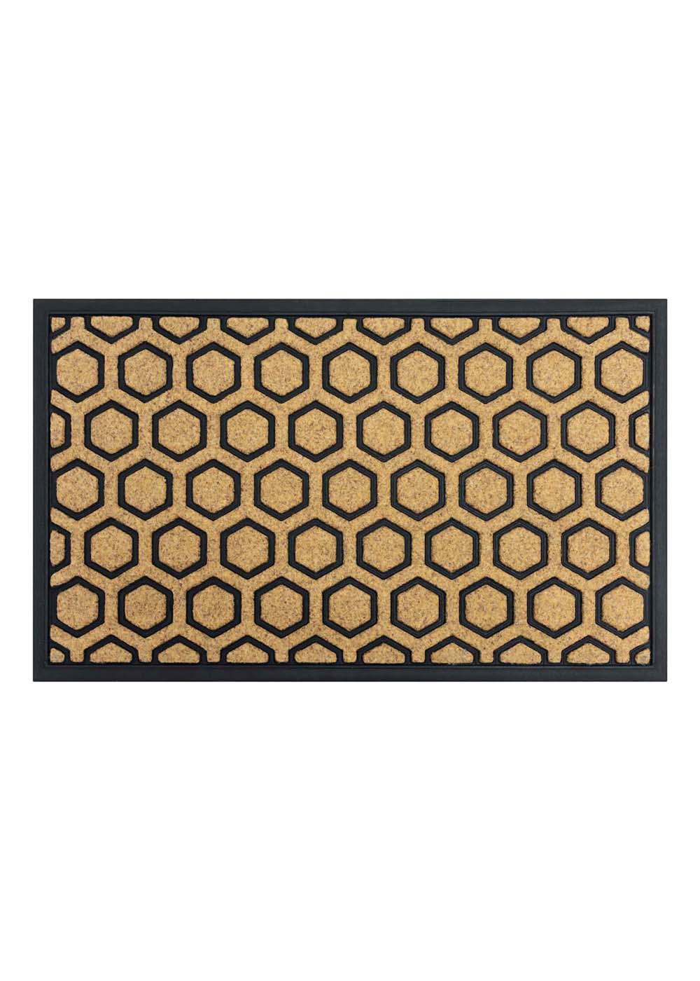 Acadia Faux Coir Doormat - Hexagon