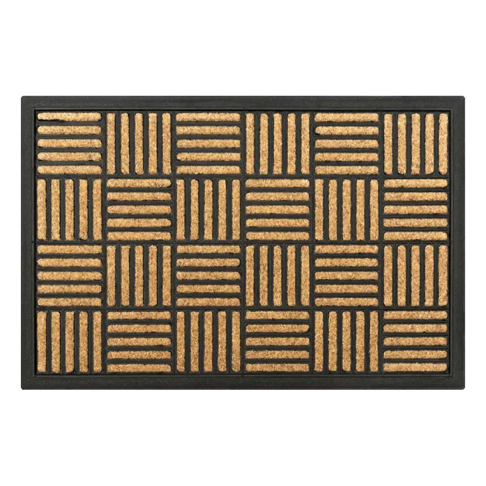 Acadia Faux Coir Doormat - Parquet