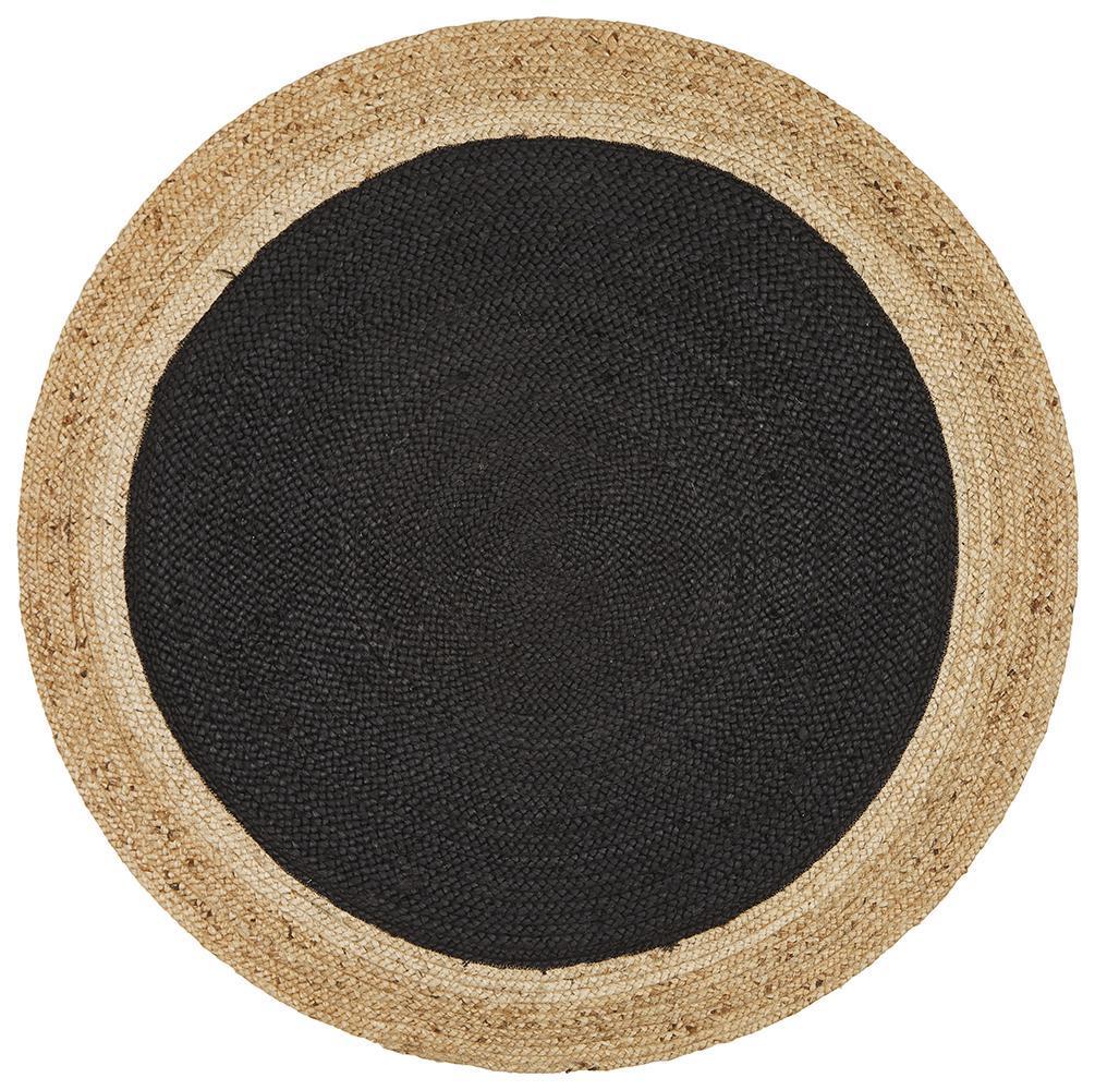 Emma Black Round Rug | Eco-Friendly Rugs Belrose | Rugs 'N' Timber Floors