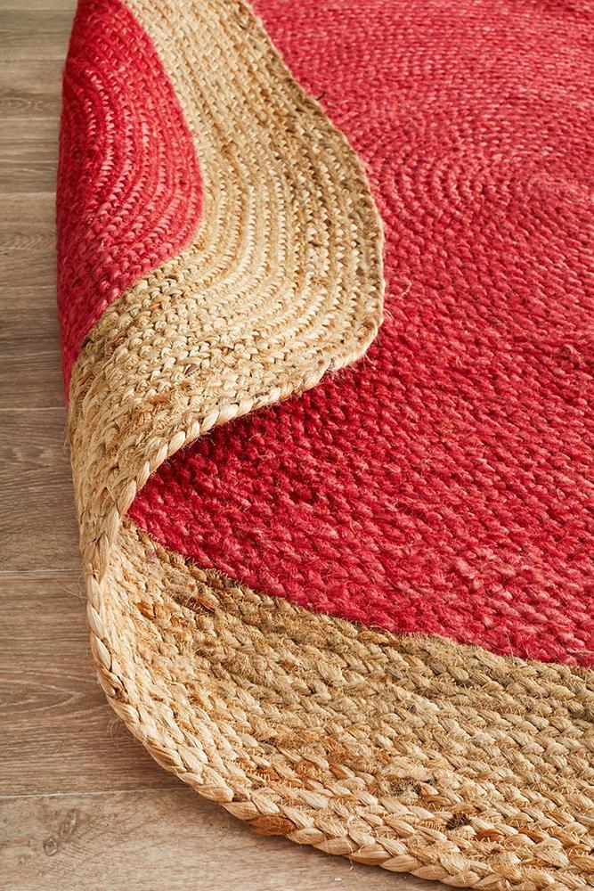 Emma Red Round Rug | Eco-Friendly Rugs Belrose | Rugs 'N' Timber Floors