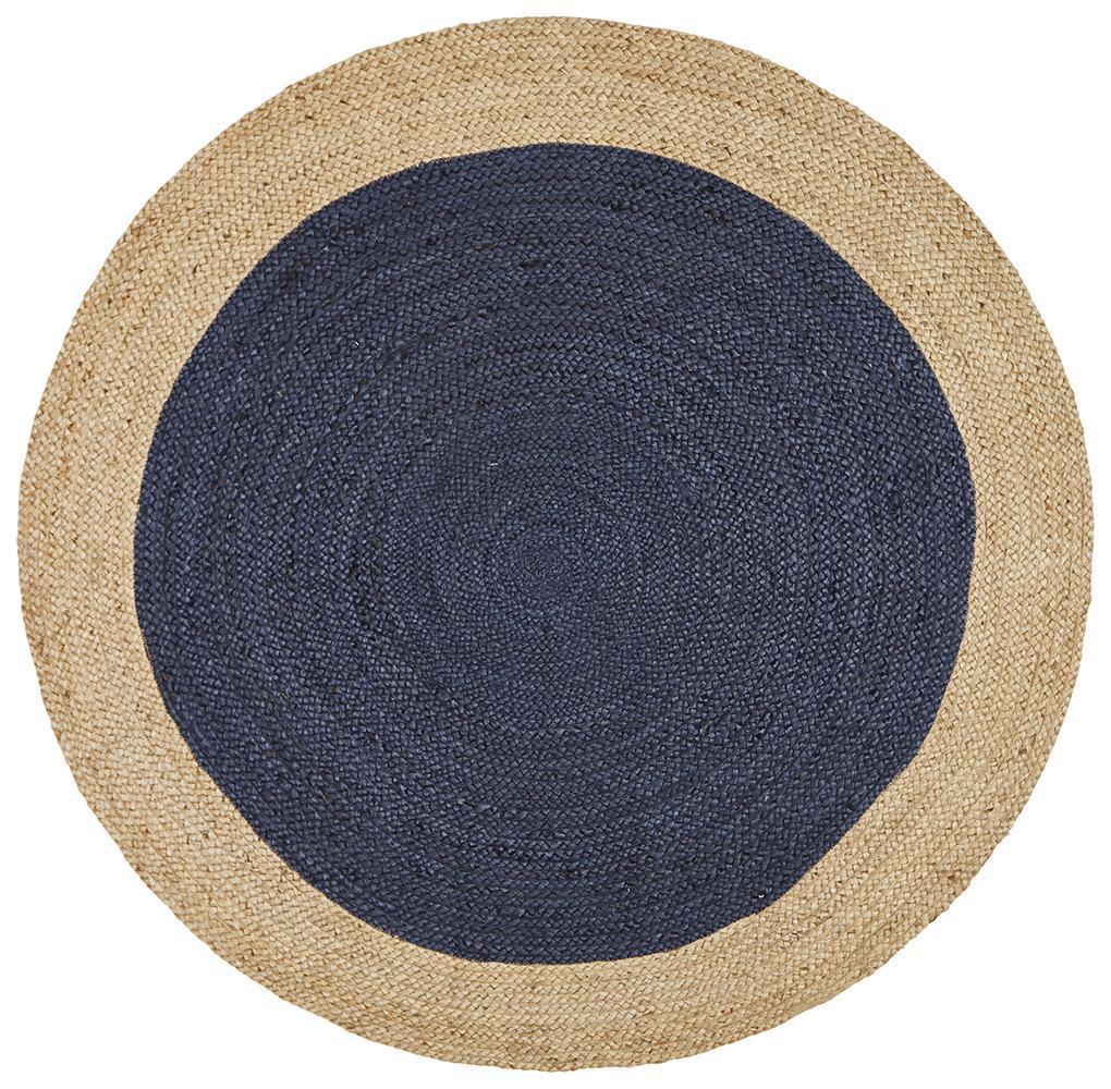 Emma Navy Round Rug | Eco-Friendly Rugs Belrose | Rugs 'N' Timber Floors