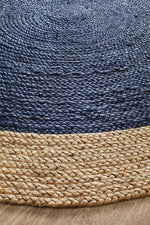 Emma Navy Round Rug | Eco-Friendly Rugs Belrose | Rugs 'N' Timber Floors