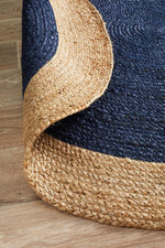 Emma Navy Round Rug | Eco-Friendly Rugs Belrose | Rugs 'N' Timber Floors