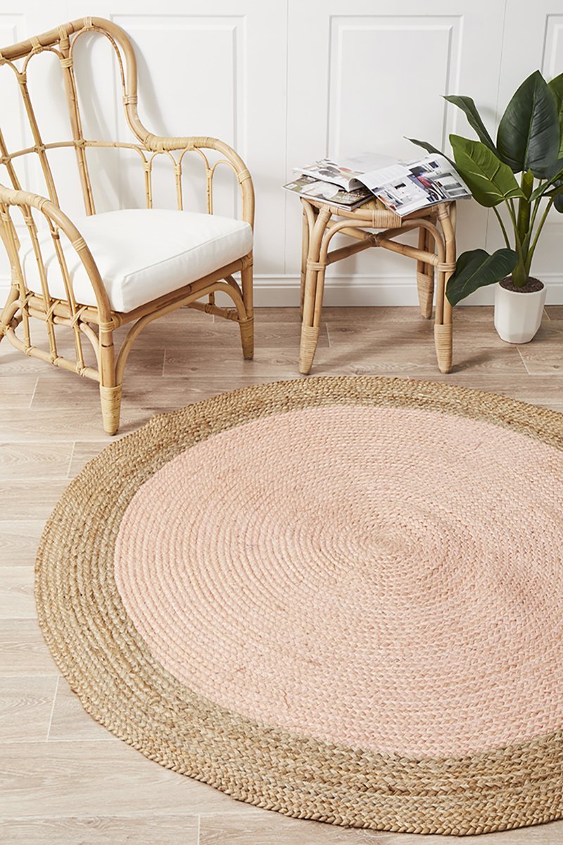 Emma Pink Round Rug | Eco-Friendly Rugs Belrose | Rugs 'N' Timber Floors