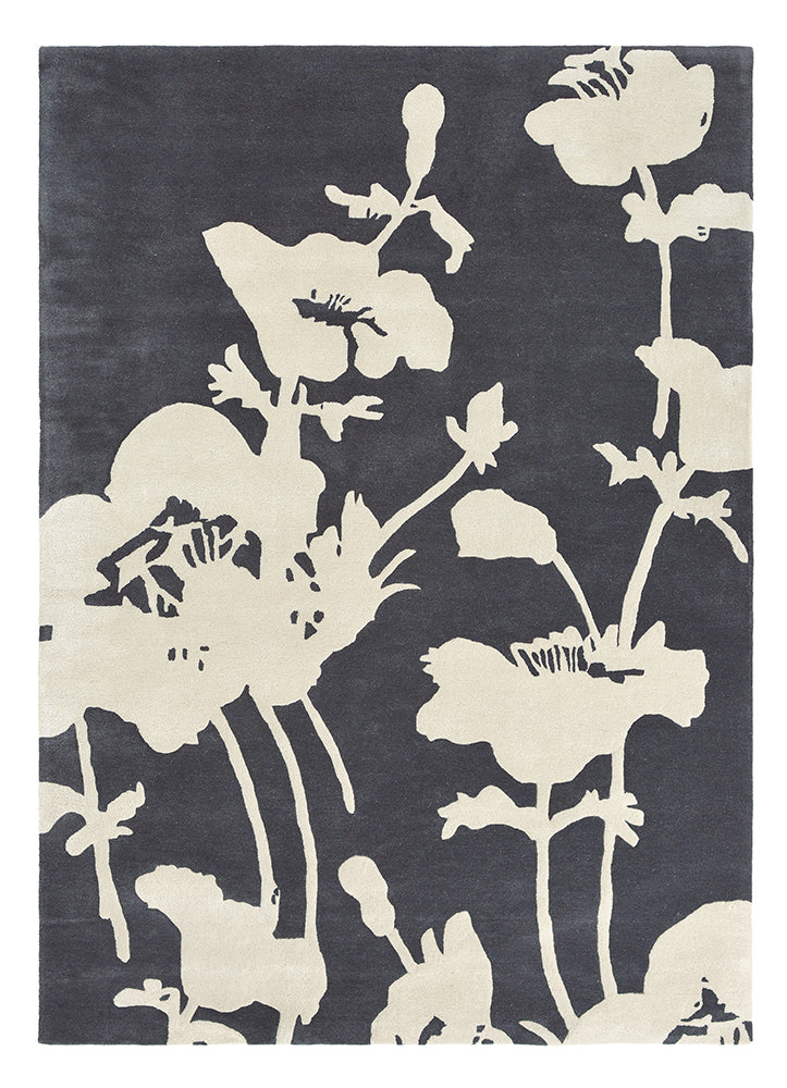 Floral 300 Charcoal Rug | Florence Broadhurst Designer Rugs Belrose | Rugs 'N' Timber