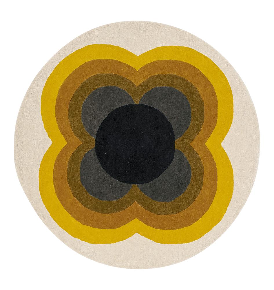 Sunflower Yellow Round Rug | Orla Kiely Designer Rugs Belrose | Rugs 'N' Timber