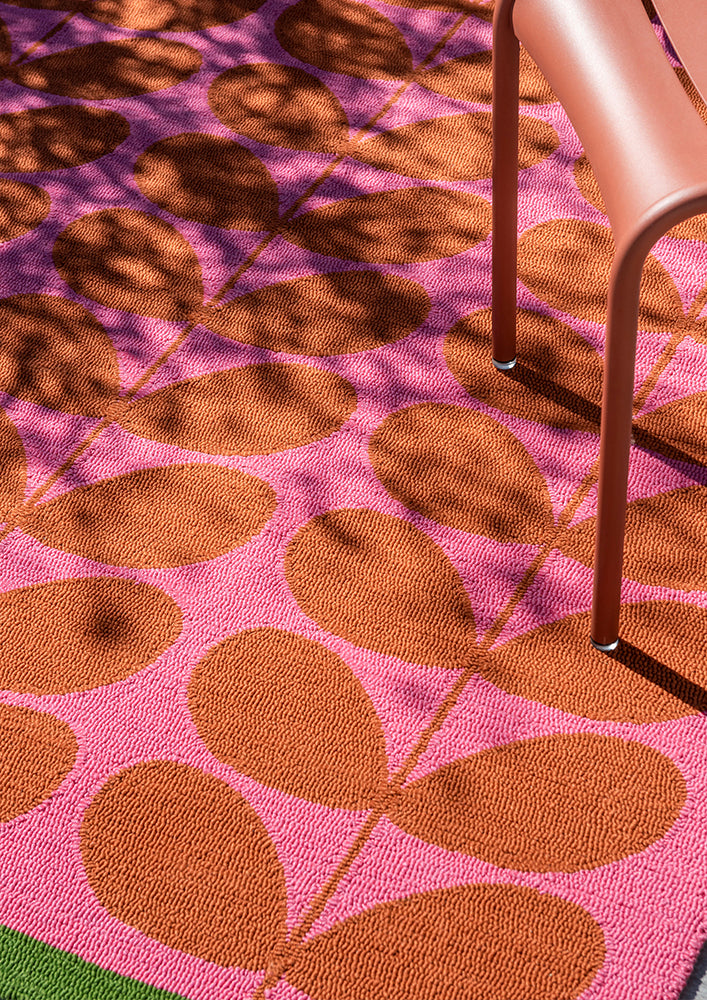 Solid Stem Paprika Outdoor Rug | Orla Kiely Designer Rugs Belrose | Rugs 'N' Timber