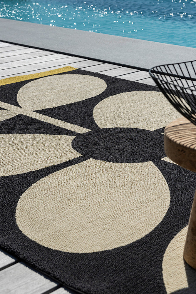 Giant Sixties Stem Noir Rug | Orla Kiely Designer Rugs Belrose | Rugs 'N' Timber