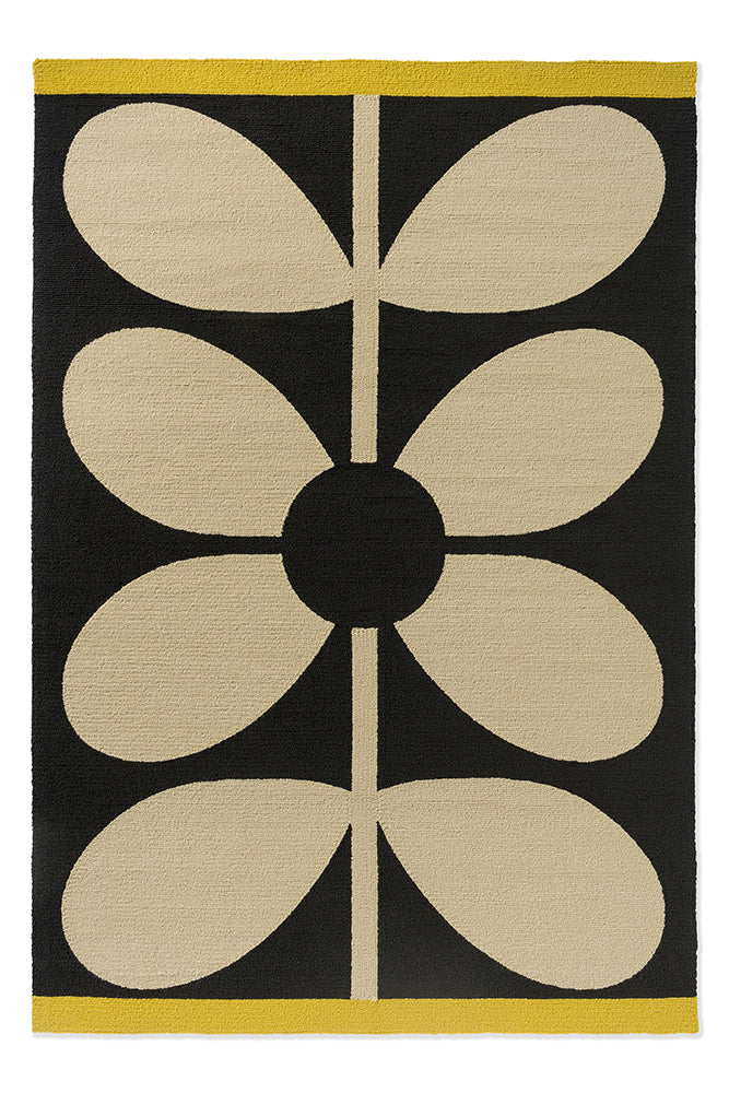 Giant Sixties Stem Noir Rug | Orla Kiely Designer Rugs Belrose | Rugs 'N' Timber