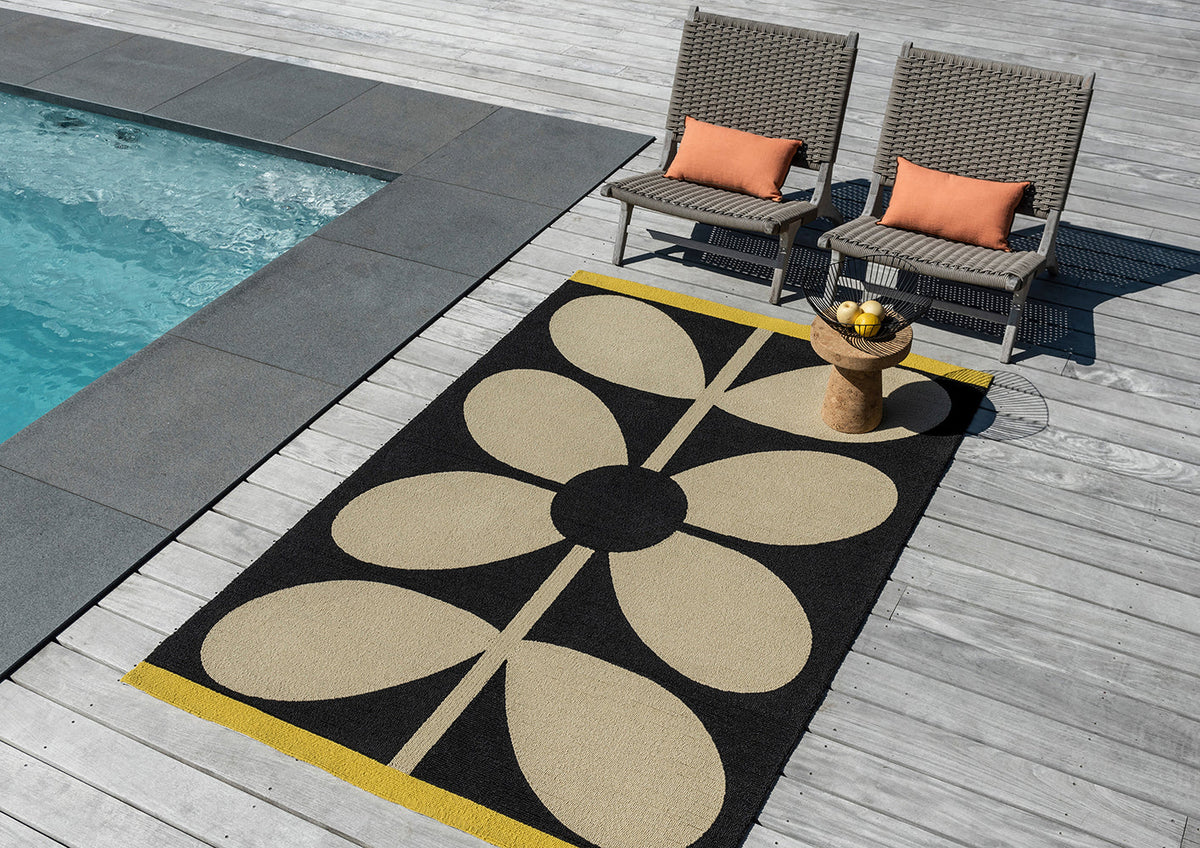 Giant Sixties Stem Noir Rug | Orla Kiely Designer Rugs Belrose | Rugs 'N' Timber