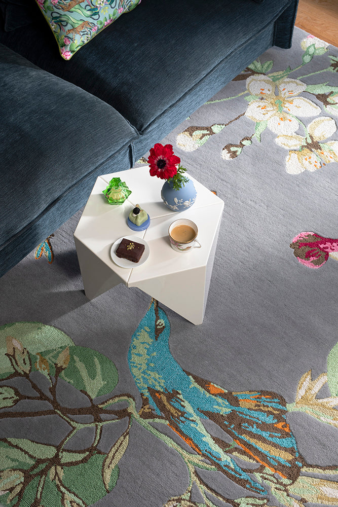 Hummingbird Grey Wool Rug | Wedgwood Designer Rugs Belrose | Rugs 'N' Timber