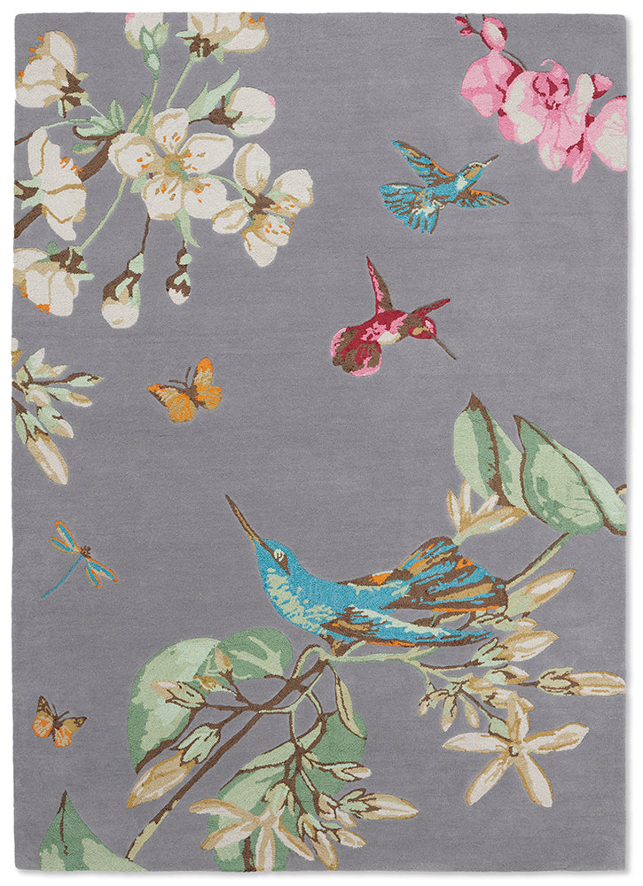 Hummingbird Grey Wool Rug | Wedgwood Designer Rugs Belrose | Rugs 'N' Timber