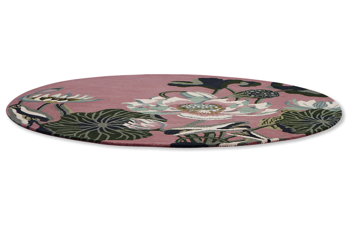 Waterlily Dusty Rose Round Rug | Wedgwood Designer Rugs Belrose | Rugs 'N' Timber