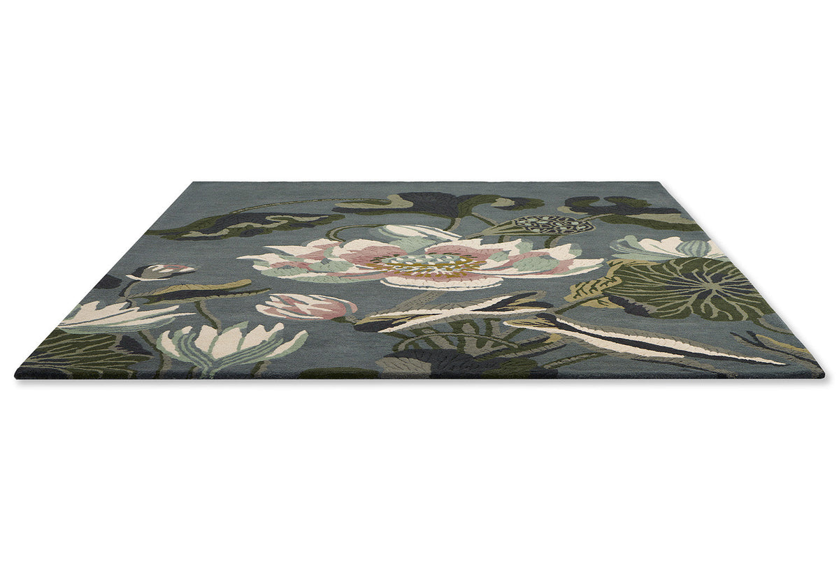 Waterlily Midnight Pond Wool Rug | Wedgwood Designer Rugs Belrose | Rugs 'N' Timber