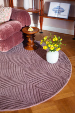 Waterlily Folia Mink Round Rug | Wedgwood Designer Rugs Belrose | Rugs 'N' Timber