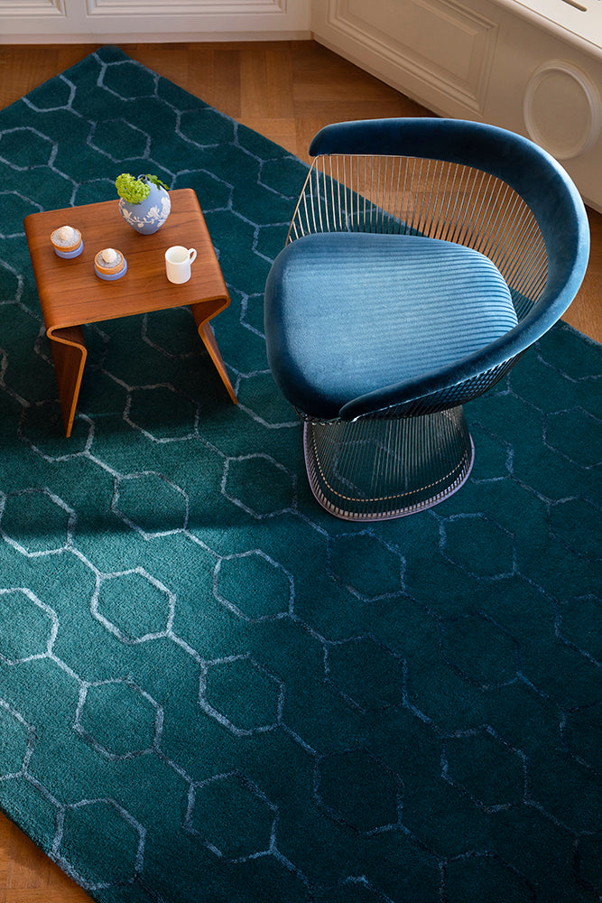 Gio Teal Wool Rug | Wedgwood Designer Rugs Belrose | Rugs 'N' Timber