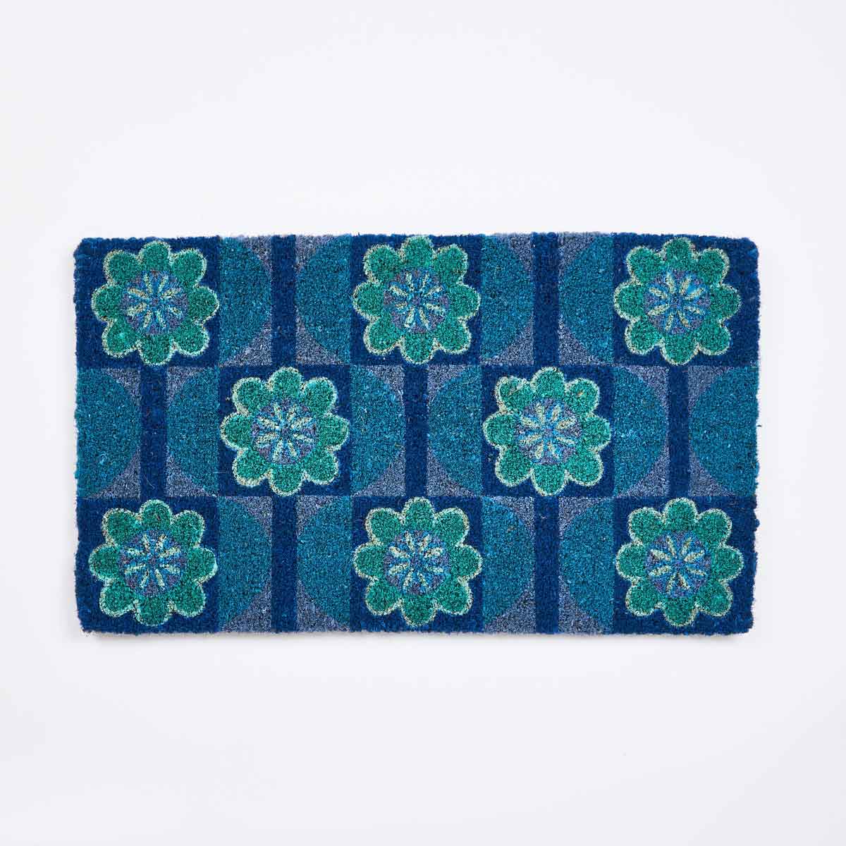 Bloom Blue Coir Doormat | Bonnie and Neil Stockist Belrose | Rugs N Timber