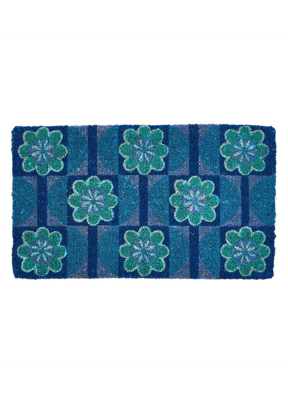 Bloom Blue Coir Doormat | Bonnie and Neil Stockist Belrose | Rugs N Timber