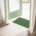 Checkers Blue Green Coir Doormat | Bonnie and Neil Stockist Belrose | Rugs N Timber