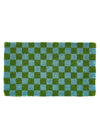 Checkers Blue Green Coir Doormat | Bonnie and Neil Stockist Belrose | Rugs N Timber