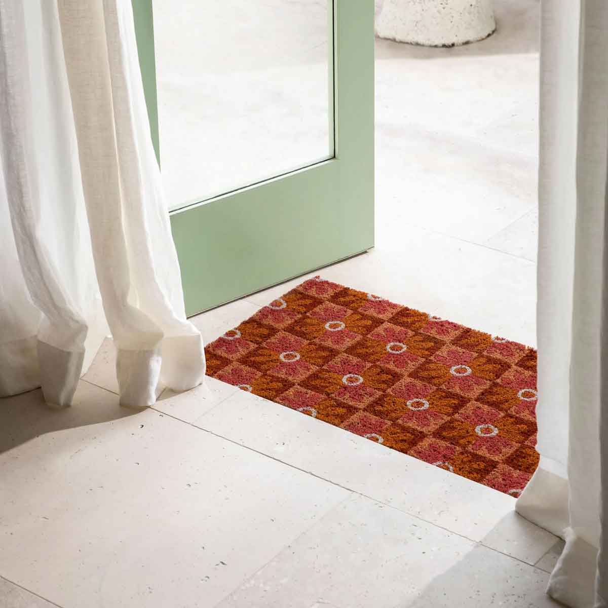 Chamomile Pink Coir Doormat | Bonnie and Neil Stockist Belrose | Rugs N Timber