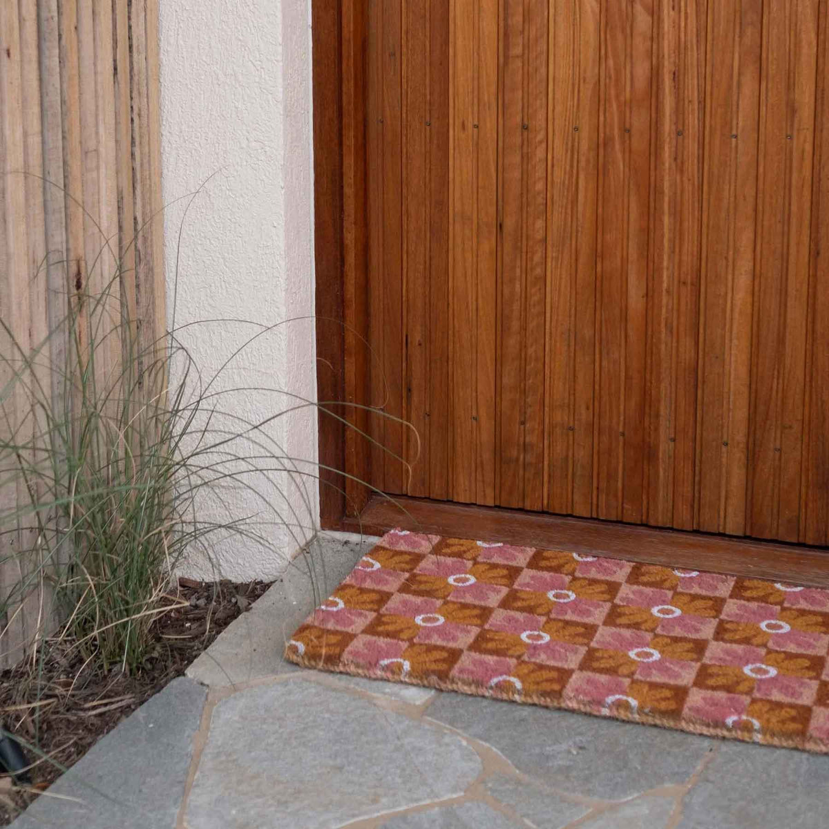 Mallow Pink Coir Doormat | Bonnie and Neil Stockist Belrose | Rugs N Timber