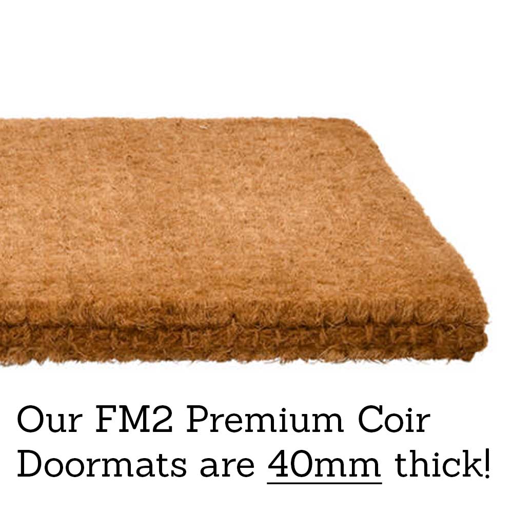 Terracotta Border Premium Door Mat | Coir Double Doormats Belrose | Rugs N Timber