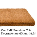 Terracotta Border Premium Door Mat | Coir Double Doormats Belrose | Rugs N Timber