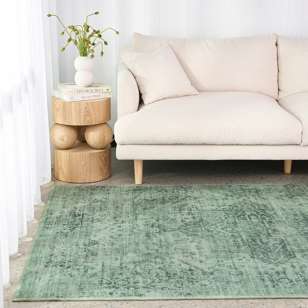 Gloria Emerald Green Rug | Washable Rugs Belrose | Rugs N Timber