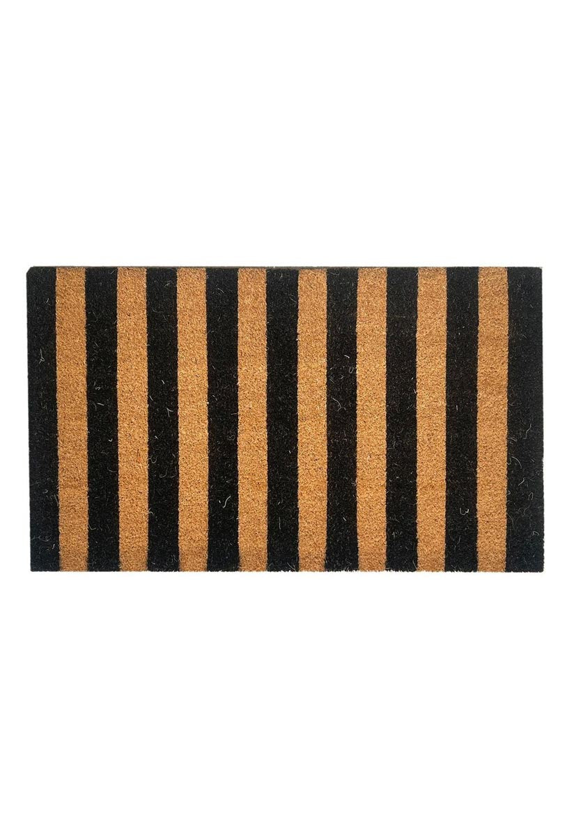 Black Stripes PVC Coir Doormat | Door Mats Belrose | Rugs N Timber