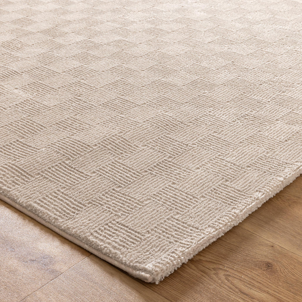 Lisbon Beige Checkers Rug | Modern Rugs Belrose | Rugs N Timber