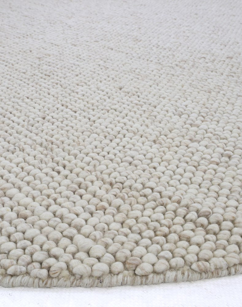 Newtown Chalk White Round Rug | Wool Rugs Belrose | Rugs N Timber