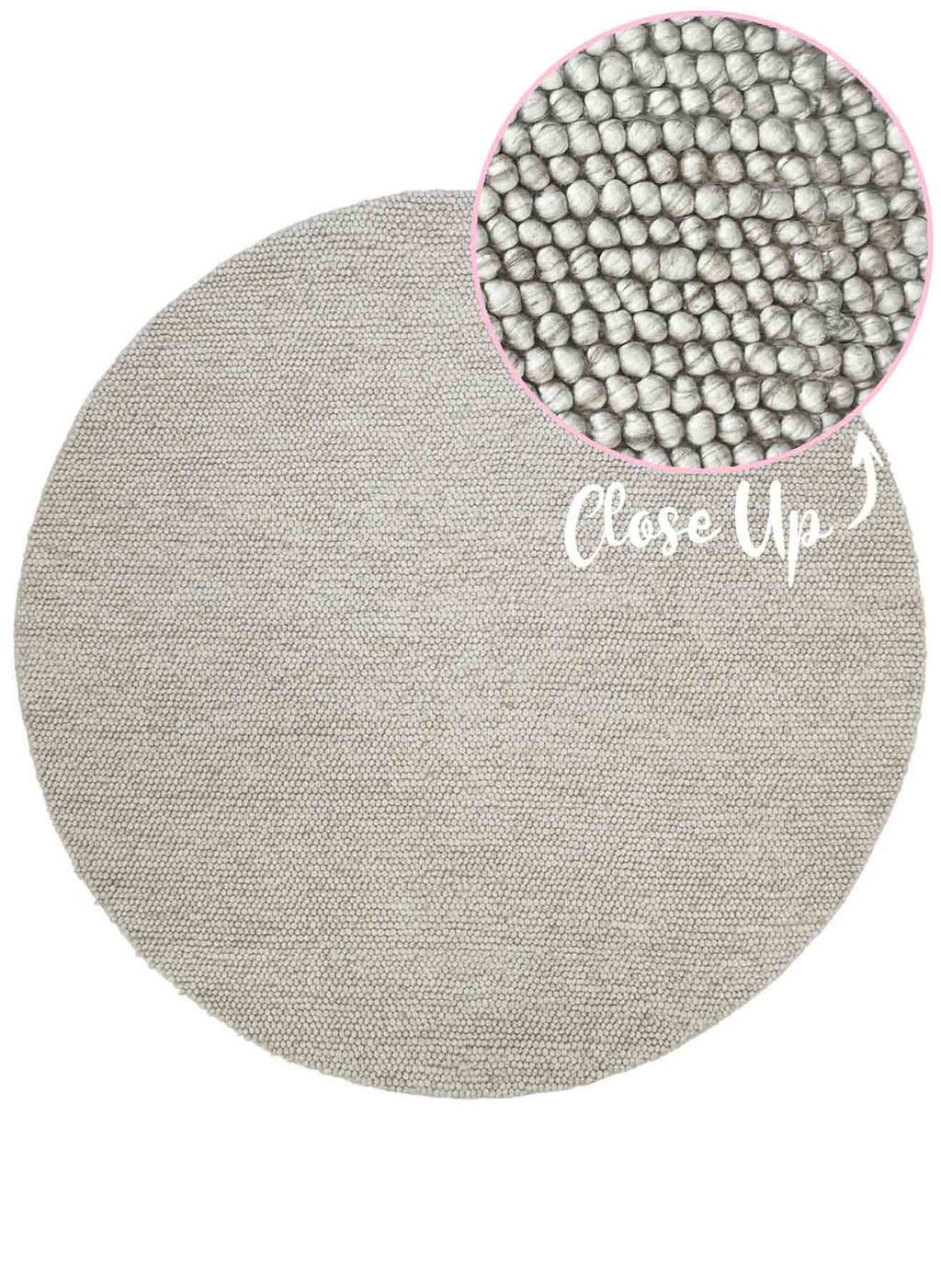 Newtown Chalk White Round Rug | Wool Rugs Belrose | Rugs N Timber