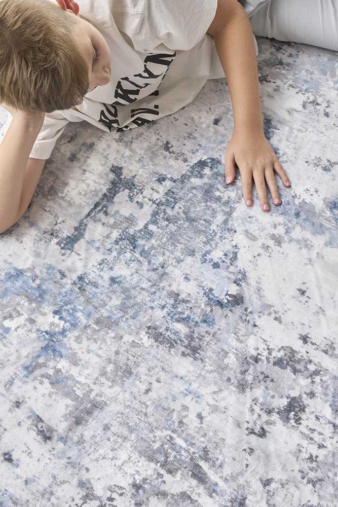 Lola Storm Blue Rug | Washable Rugs Belrose | Rugs N Timber