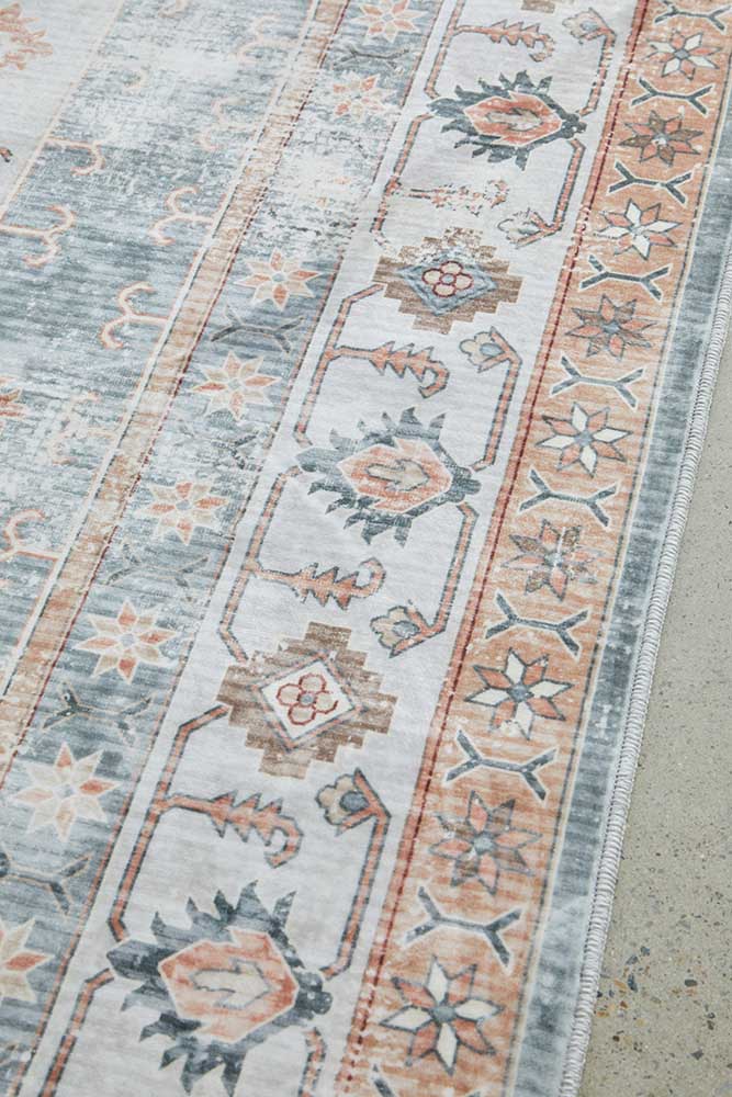 Lola Vintage Grey Rug | Washable Rugs Belrose | Rugs N Timber