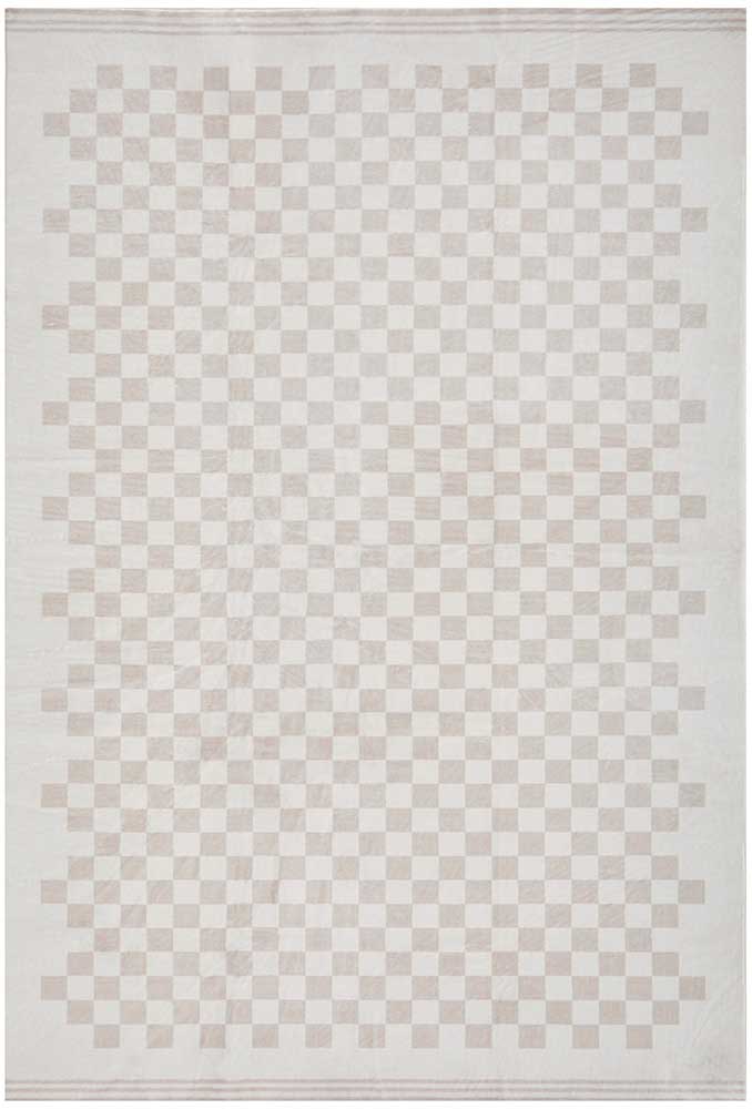 Lola Checkerboard Beige Rug | Washable Rugs Belrose | Rugs N Timber