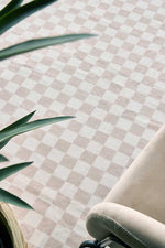 Lola Checkerboard Beige Rug | Washable Rugs Belrose | Rugs N Timber