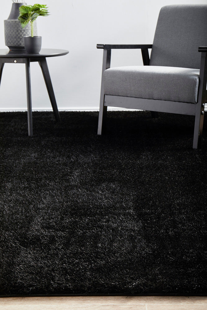 Fiona Black Rug | Shaggy Rugs Belrose | Rugs N Timber