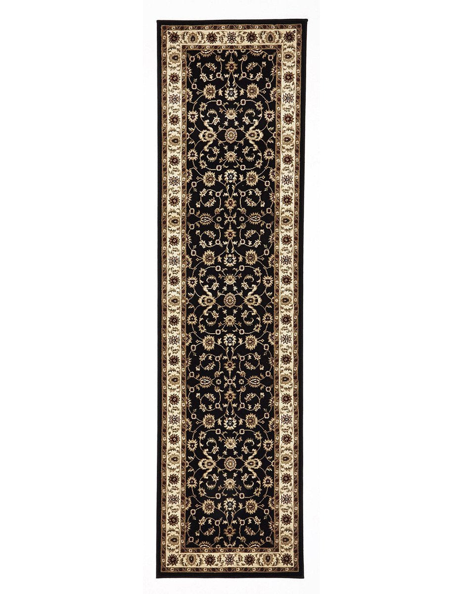 Julianna Black Floral Runner | Traditional Hall Runners Belrose | Rugs N Timber