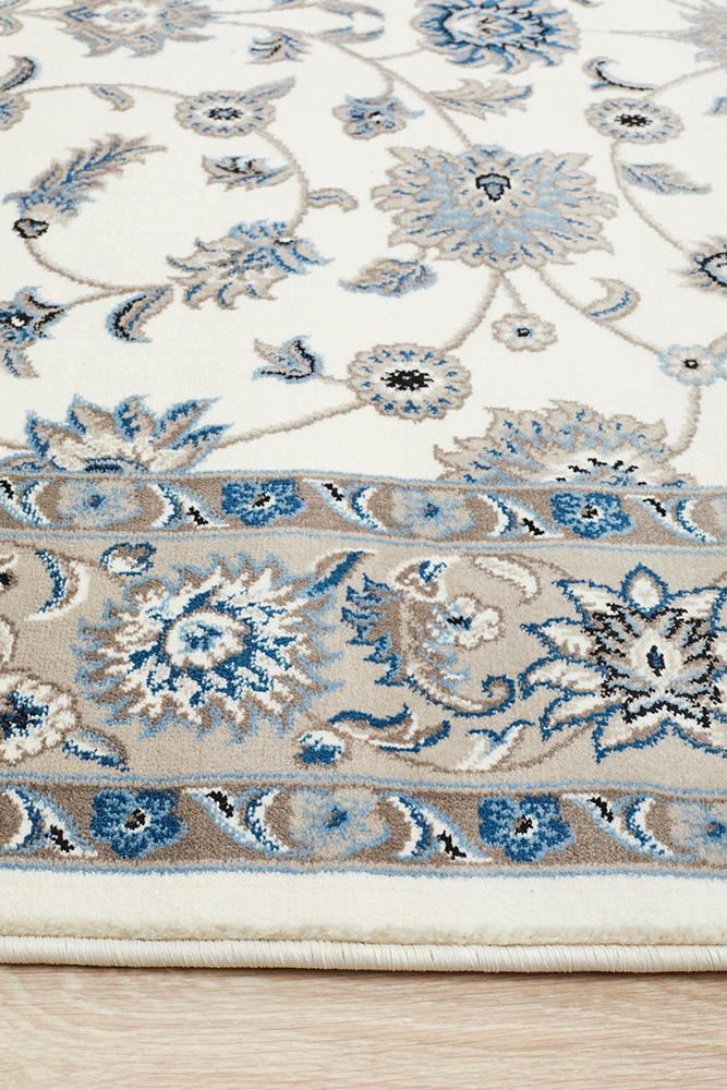 Julianna White Floral Runner | Traditional Hall Runners Belrose | Rugs N Timber