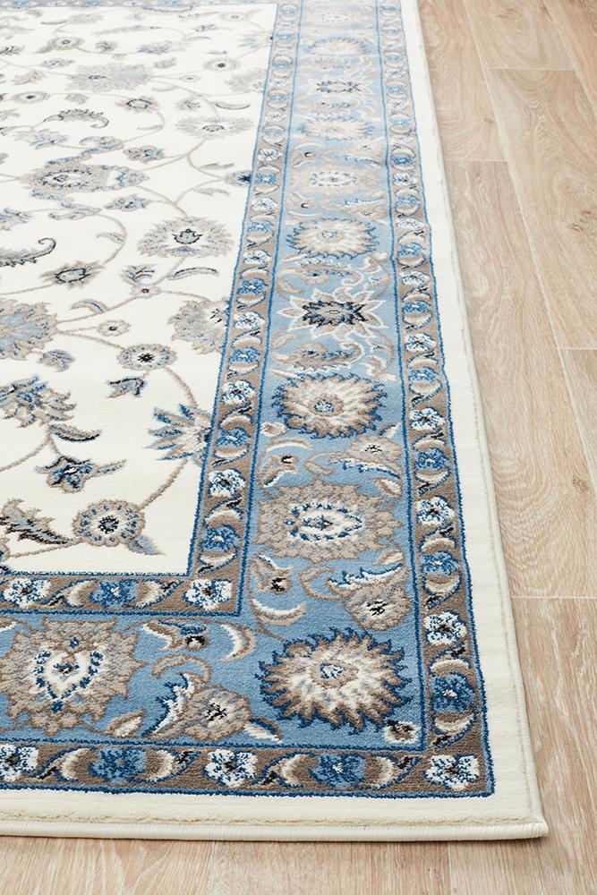 Julianna White Floral Runner | Traditional Hall Runners Belrose | Rugs N Timber