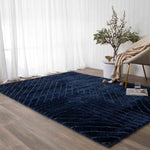 Atlanta Navy Angular Rug | Shaggy Rugs Belrose Sydney