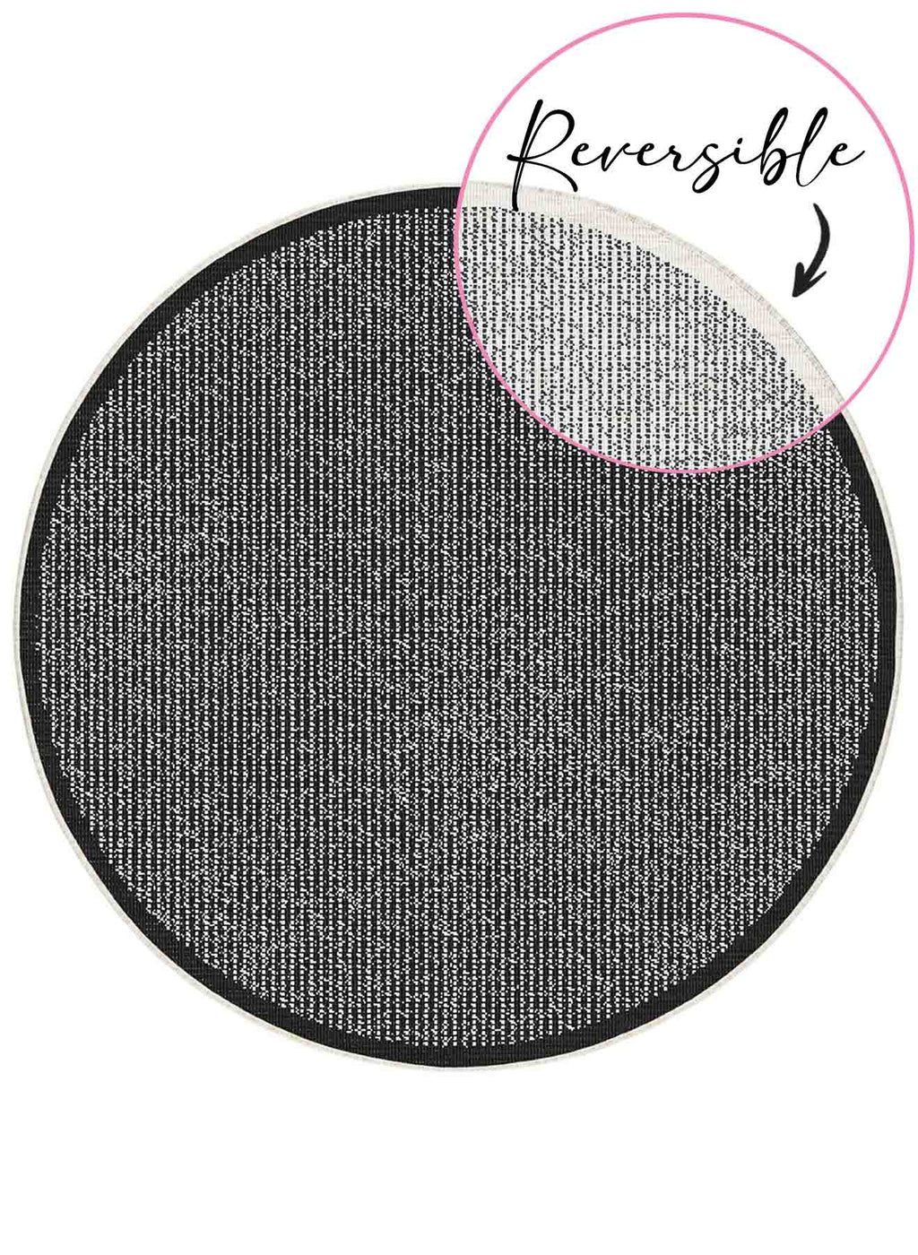 Randwick Black Round Rug | Outdoor Rugs Belrose | Rugs 'N' Timber