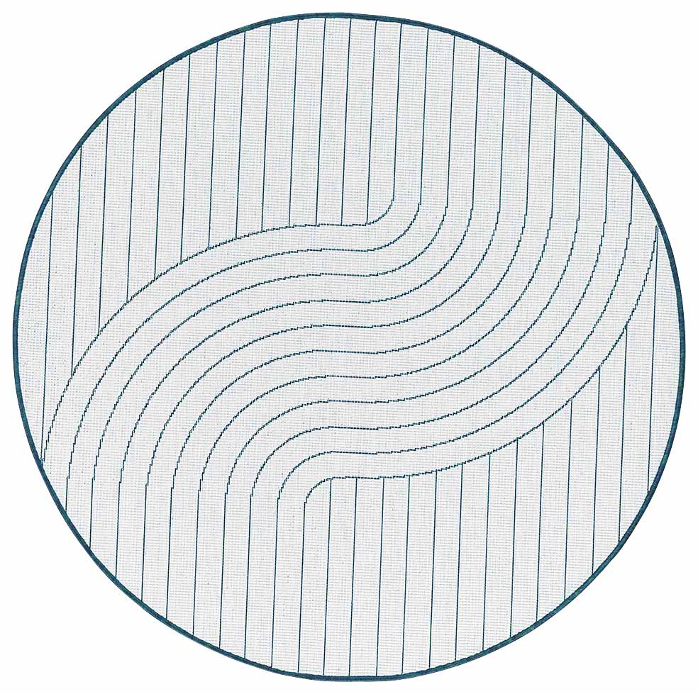 Randwick Blue Round Rug | Outdoor Rugs Belrose | Rugs 'N' Timber