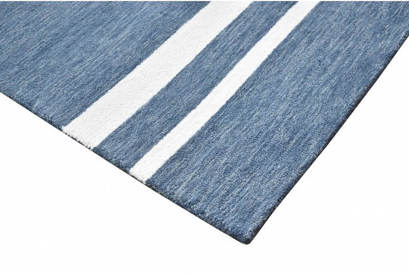 Riviera Blue Stripes Rug | Wool Rugs Belrose | Rugs N Timber