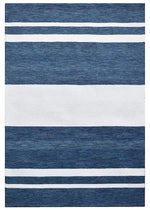 Riviera Blue Stripes Rug | Wool Rugs Belrose | Rugs N Timber