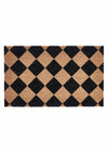 PVC Backed Coir Doormat - Black Checkerboard