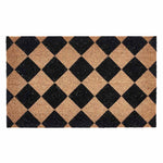 PVC Backed Coir Doormat - Black Checkerboard